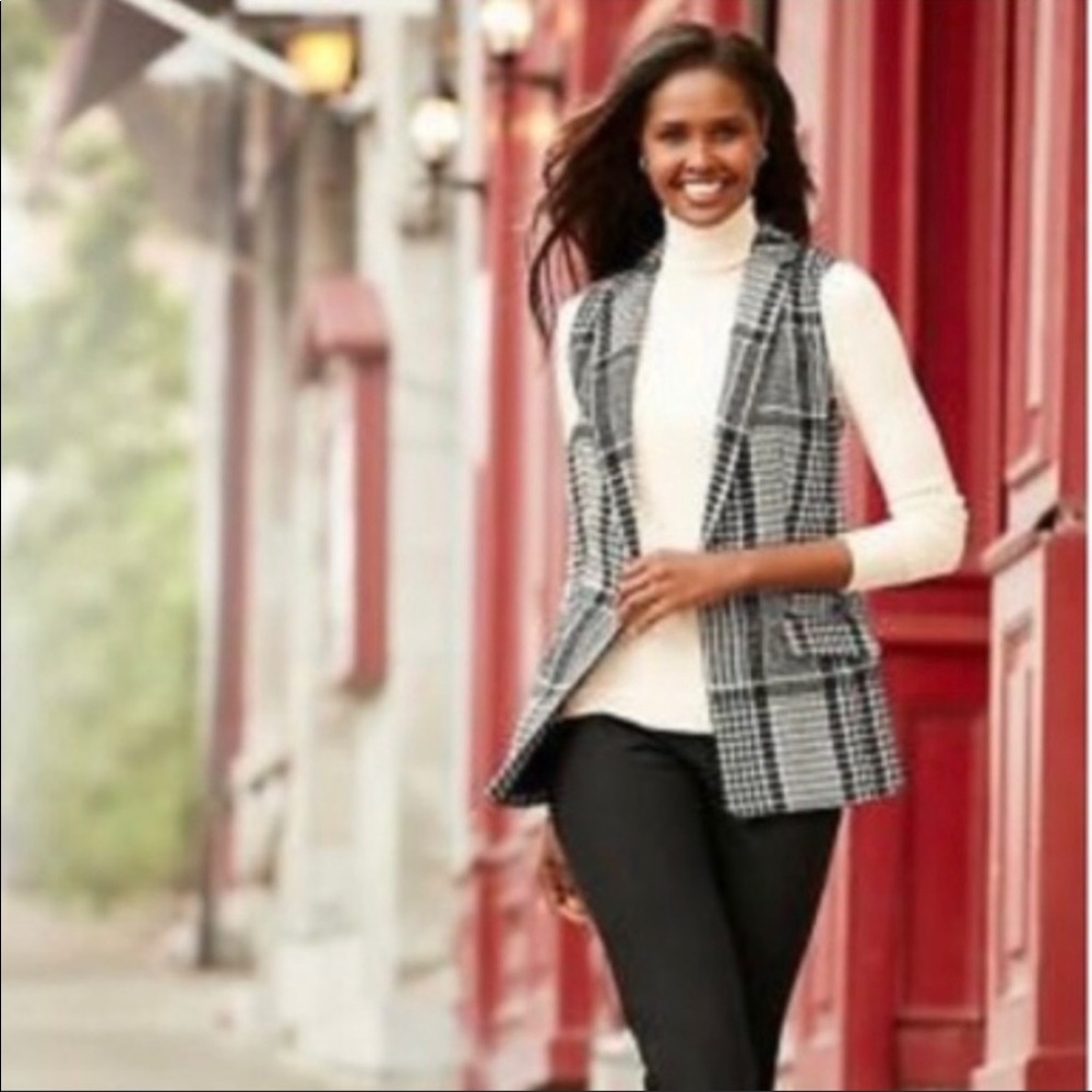 Talbots Houndstooth Vest Size 10